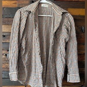 Vintage 70s Viyella Wool Blend Plaid Button Down Shirt Soft Flannel Preppy